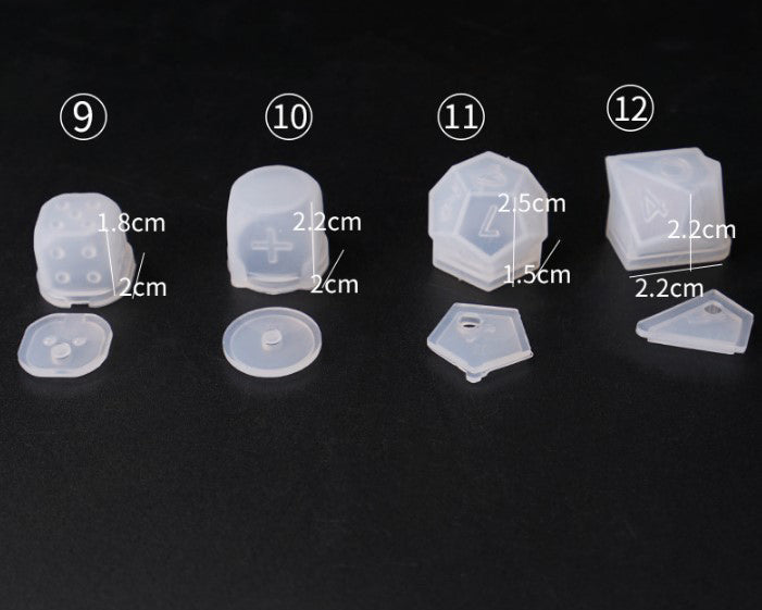 UOUYOO Polyhedral Dice Resin Casting Molds,Silicone Resin Molds,Making Resin Molds for DIY Crafts(1 Pack)